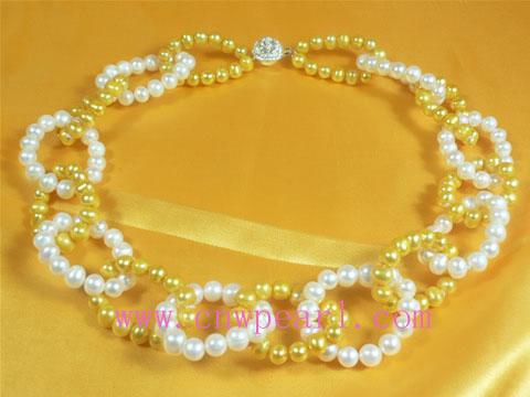 6-7mm double annular pearl jewelry necklace
